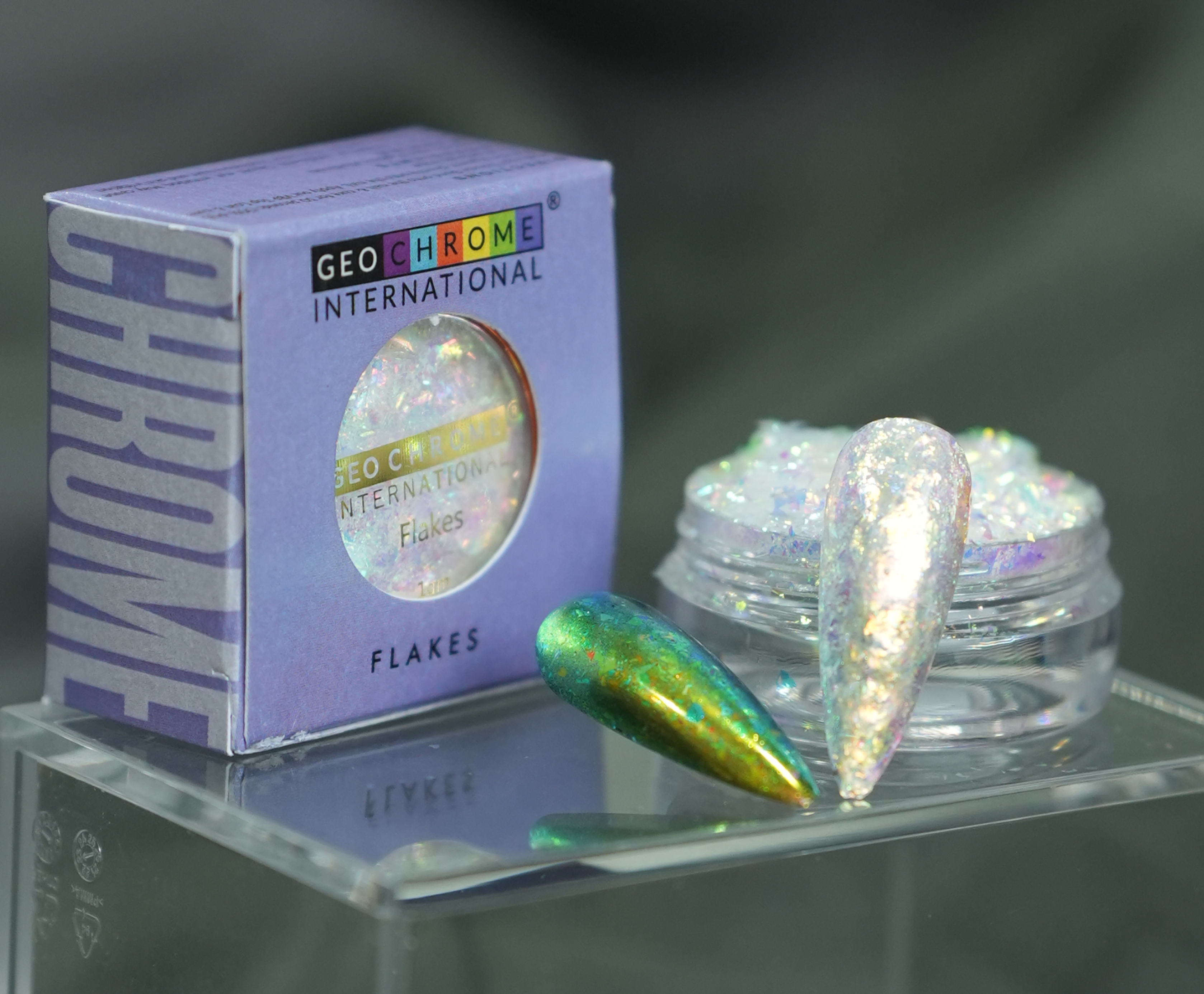 Transparent Optical Chameleon Flake - Lime Leaf